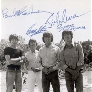 Hi I am selling a signed poster of all The beatles singer this is og copy!